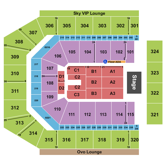 Co-Op Live Endstage Seating Chart
