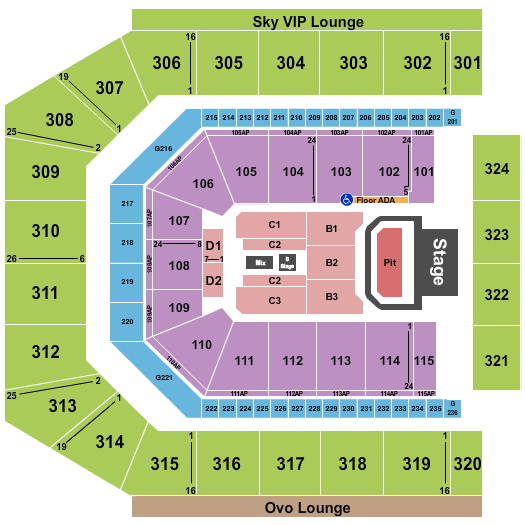 Co-Op Live Five Seating Chart