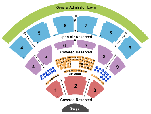 Coastal Credit Union Music Park at Walnut Creek Endstage 2 Seating Chart