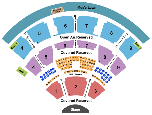 seating chart for Coastal Credit Union Music Park at Walnut Creek - Endstage - RSV Lawn & Decks - eventticketscenter.com