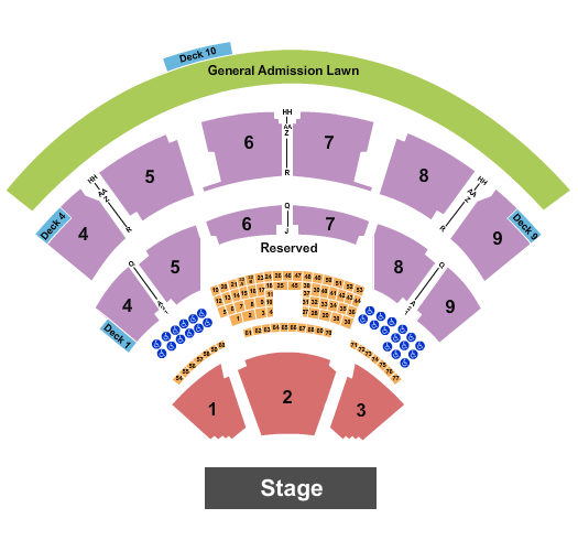 Coastal Credit Union Music Park at Walnut Creek Endstage 2 Seating Chart