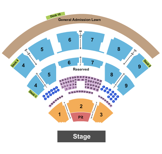 Coastal Credit Union Music Park at Walnut Creek Endstage GA Pit Seating Chart