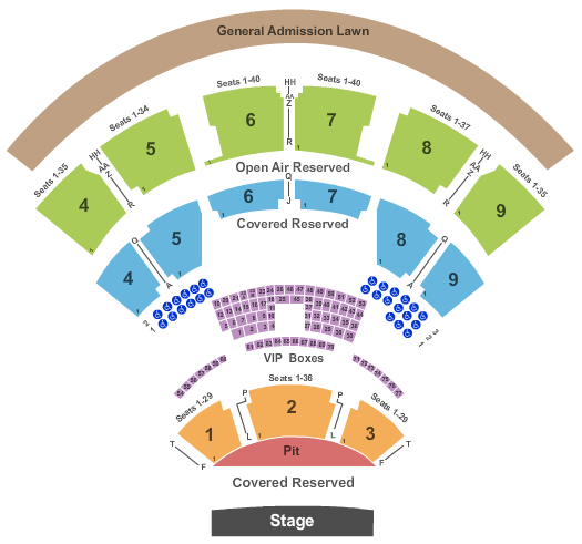 Coastal Credit Union Music Park at Walnut Creek Endstage Pit 3 Seating Chart