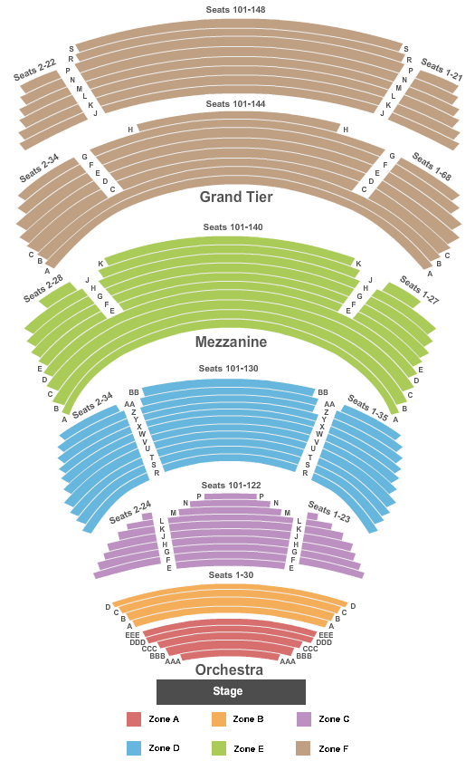 Cobb Energy Performing Arts Centre End Stage Int Zone Seating Chart