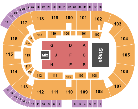 Coca-Cola Coliseum Endstage-3 Seating Chart