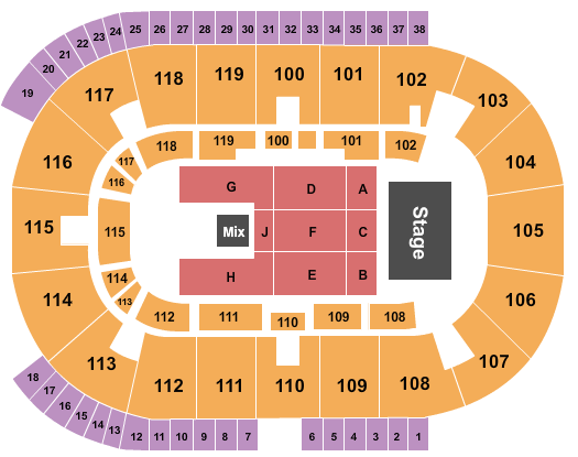 Coca-Cola Coliseum Endstage 2 Seating Chart