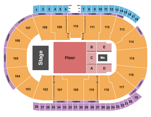 Coca-Cola Coliseum Endstage Large Pit Seating Chart