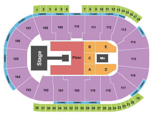 Coca-Cola Coliseum Endstage Pit Seating Chart