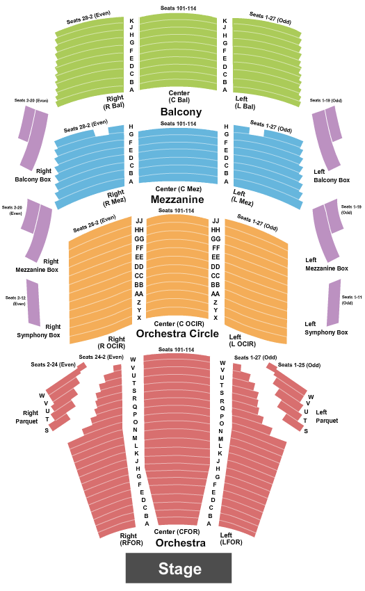 Cofrin Family Hall At Weidner Center For The Performing Arts End Stage Seating Chart