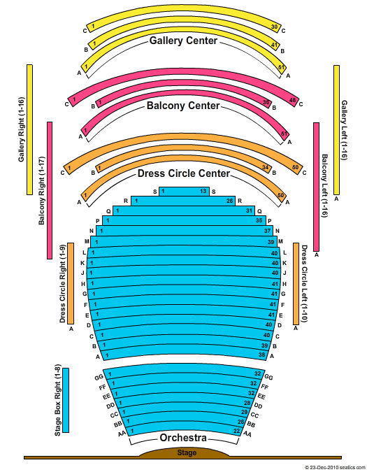 Harold Miossi Hall at Christopher Cohan Performing Arts Center End Stage Seating Chart