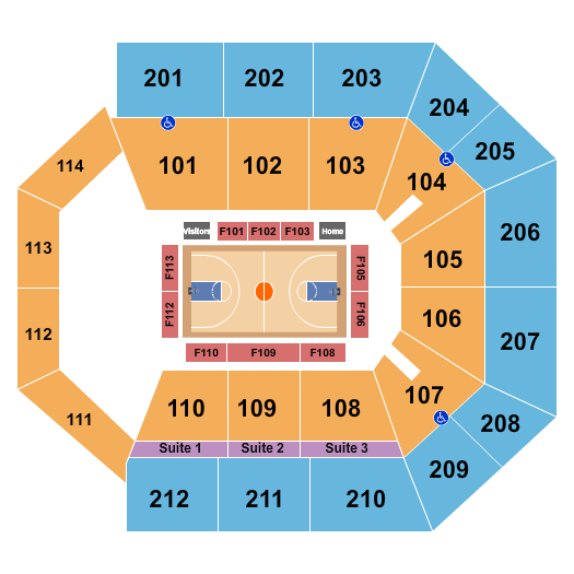 College Park Center Basketball - Wings Seating Chart