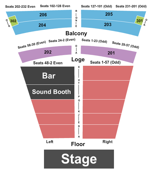 seating chart for College Street Music Hall - Endstage GA Floor - eventticketscenter.com