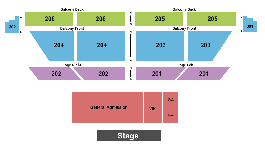 Seating plan for College Street Music Hall