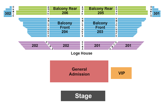 College Street Music Hall GAFloor/Reserved Seating Chart
