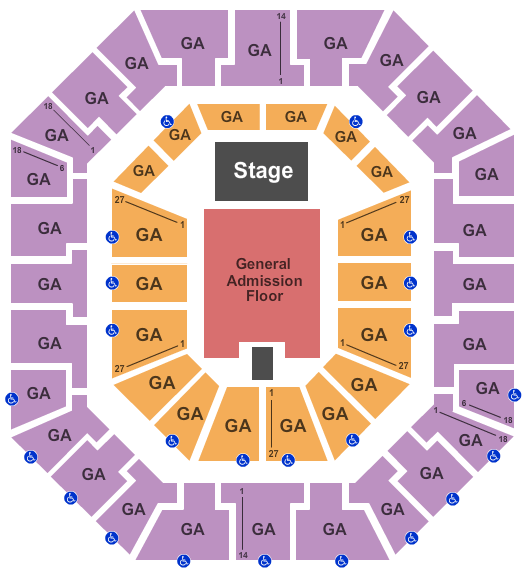 Colonial Life Arena 3 Level GA Seating Chart