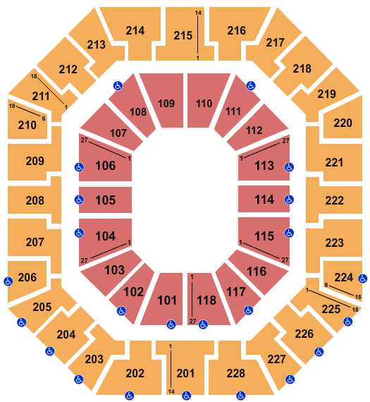 Colonial Life Arena Closed Open Floor Seating Chart