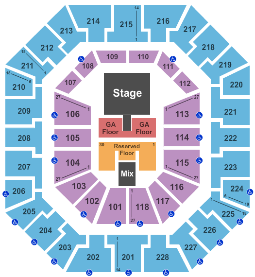 Colonial Life Arena Lee Brice Seating Chart