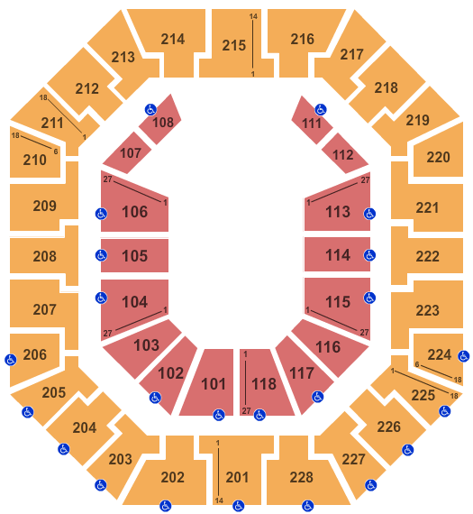 Colonial Life Arena Interactive Seating Chart