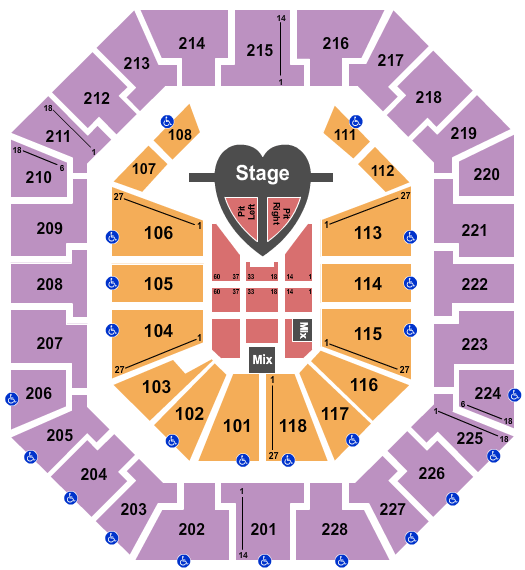 Colonial Life Arena Pink Seating Chart