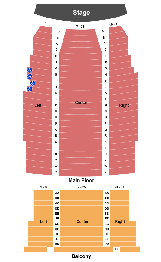 Colonial Theatre - Idaho Falls Endstage Seating Chart
