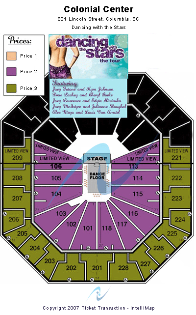 Colonial Life Arena Dancing With the Stars Seating Chart