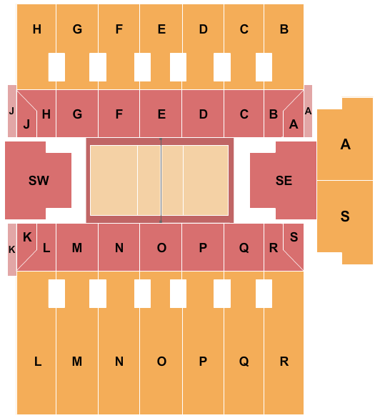 Colorado State University - Moby Arena Volleyball Seating Chart