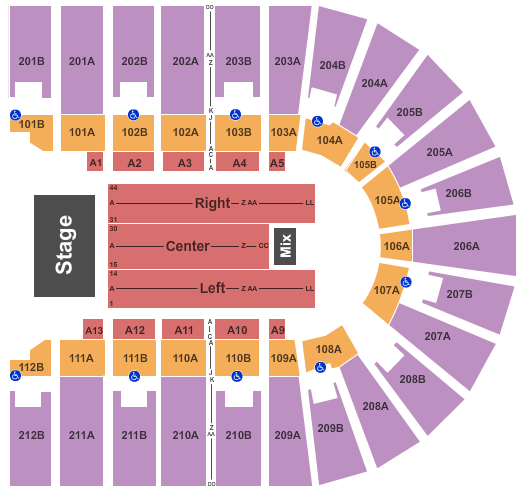 Columbus Civic Center Endstage 3 Seating Chart