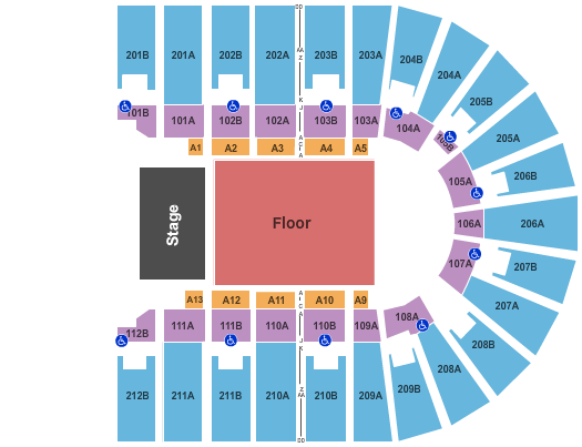 Columbus Civic Center Endstage GA Floor Seating Chart