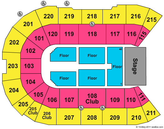 Angel of the Winds Arena American Idol Seating Chart
