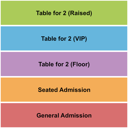 Come and Take It Live GA/Seated GA/Table Seating Chart