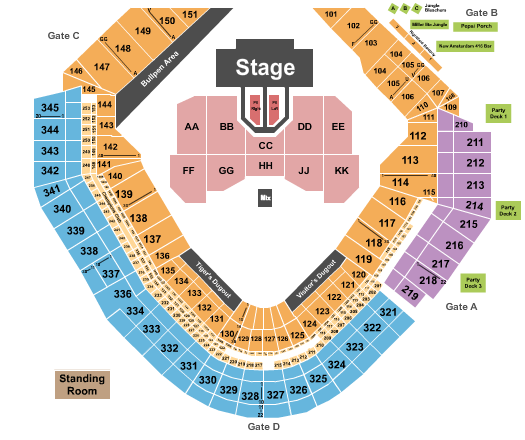 Comerica Park Def Leppard Seating Chart