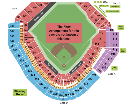 Comerica Park Generic Field Seating Chart