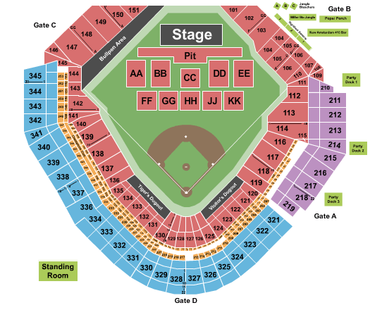 Comerica Park Journey Seating Chart