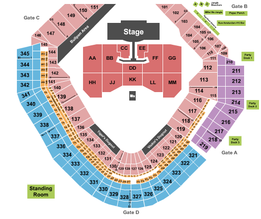 Comerica Park Pink Seating Chart