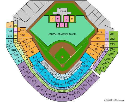 Comerica Park Warped Tour Seating Chart