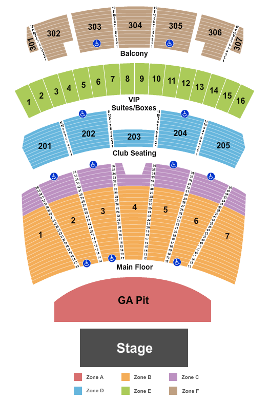 Arizona Financial Theatre Endstage GA Pit - Zone Seating Chart