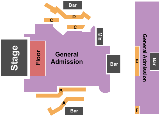 Commodore Ballroom Endstage GA & Floor Seating Chart