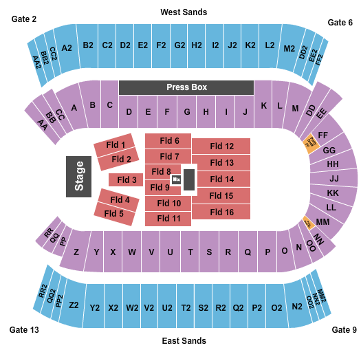 Commonwealth Stadium - Edmonton End Stage Seating Chart
