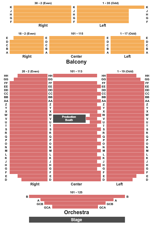 Mayo Performing Arts Center Seating Chart