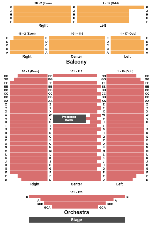 Mayo Performing Arts Center End Stage Seating Chart