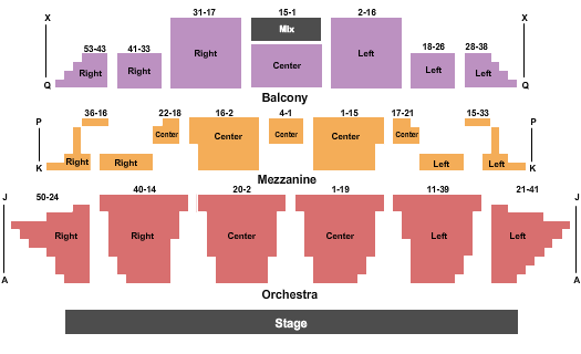 Concert Hall at The New York Society For Ethical Culture Seating Chart