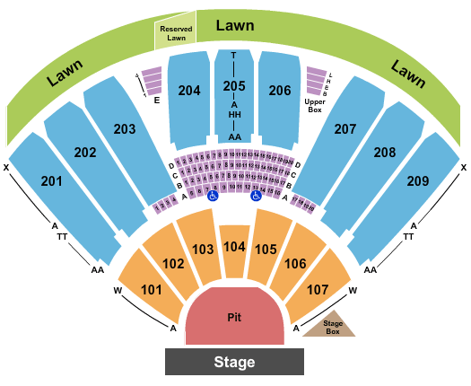 End Stage Ga Pit 2 At Concord Pavilion Seating Chart Tickets Closeseats Com