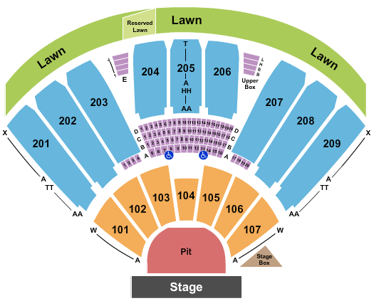 Toyota Pavilion At Concord End Stage GA Pit 2 Seating Chart