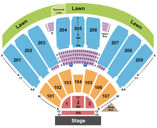 Concord Pavilion Seating Chart Closeseats