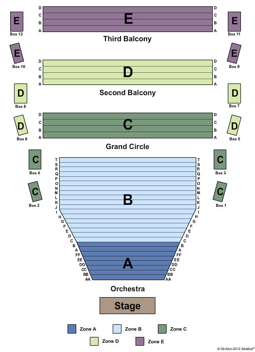 Conexus Arts Centre End Stage Zone Seating Chart