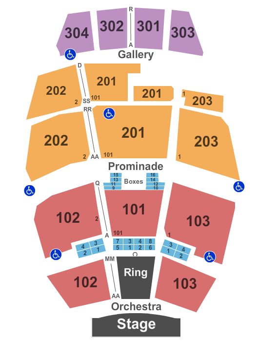 Ford Amphitheater at Coney Island Boardwalk WWE Seating Chart