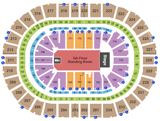 PPG Paints Arena Endstage GA Floor Seating Chart