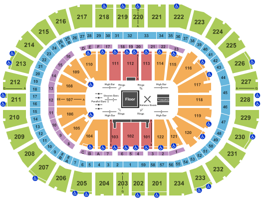 PPG Paints Arena Gymnastics Seating Chart