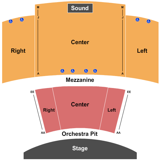 Constans Theatre Endstage Pit Seating Chart