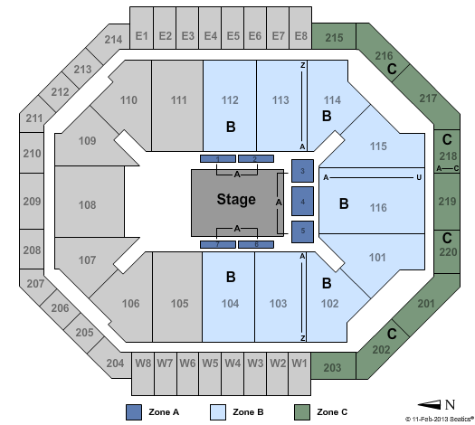 Chartway Arena at Ted Constant Convocation Center Cirque Quidam - Zone Seating Chart